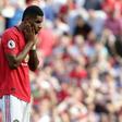 Manchester United striker Marcus Rashford reacts after mssing his penalty