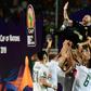 Djamel Belmadi celebrates with players