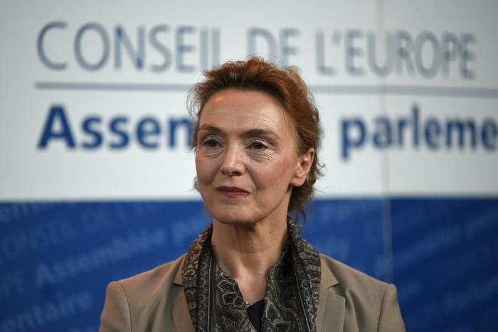 Crotia's minister of Foreign Affairs, Marija Pejcinovic Buric, reacts after being elected new Secretary General of the Council of Europe in Strasbourg, eastern France, on June 26, 2019