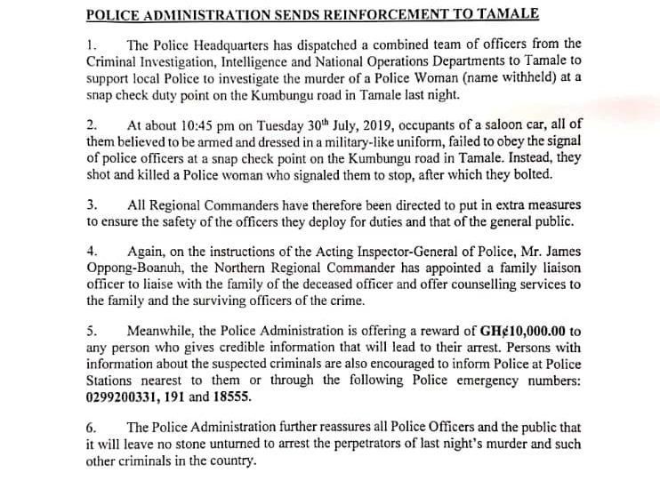Police statement