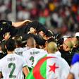 Algeria coach Djamel Belmadi is hoisted aloft by his players after leading the country to a second Africa Cup of Nations title