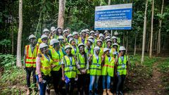 Participants at Akyem's Reforestation project
