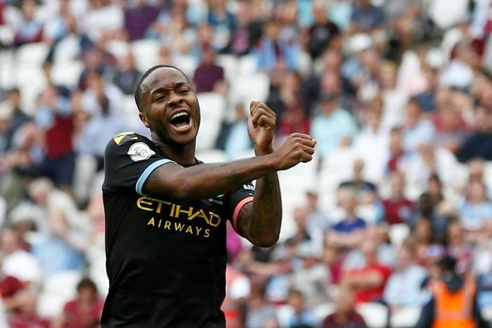 Raheem's dream start: Raheem Sterling scored a hat-trick as Manchester City thrashed West Ham 5-0 on Saturday