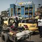 Gridlocked: Yellow taxis clog the streets of Kinshasa