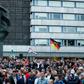 Thousands protested in front of the giant bust of Karl Marx last year after a foreigner stabbed and killed a German national