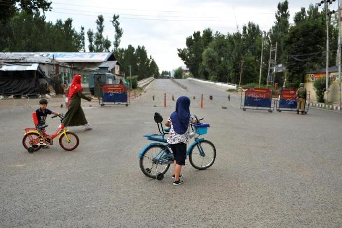 There is still a massive security presence on the streets of Kashmir