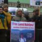 This January 22, 2012 photo shows supporters demonstrating for the release of Saeed Malekpour in Montreal, Canada