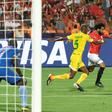 Egypt superstar Mohamed Salah attempts to unleash a trademark left-foot shot in the Africa Cup of Nations victory over Zimbabwe