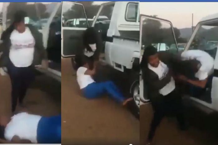 Angry wife beats up husband’s curvaceous side chick in the street like a stray dog (video)