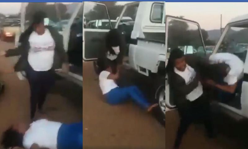 Angry wife beats up husband’s curvaceous side chick in the street like a stray dog (video)