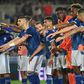 Strasbourg players celebrate their 1-0 home win over Eintracht Frankfurt