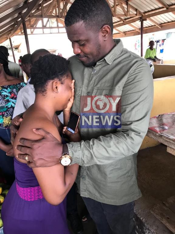 John Dumelo in Tesano market