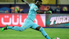 Maritzburg United goalkeeper Richard Ofori takes a goal kick for Ghana during the 2019 Africa Cup of Nations in Egypt