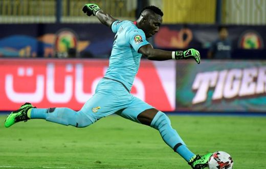 Maritzburg United goalkeeper Richard Ofori takes a goal kick for Ghana during the 2019 Africa Cup of Nations in Egypt