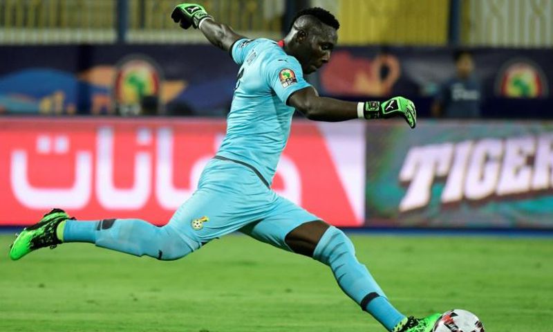 Maritzburg United goalkeeper Richard Ofori takes a goal kick for Ghana during the 2019 Africa Cup of Nations in Egypt