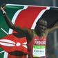 Kenya's David Rudisha, in a file image, celebrates his victory in the men's 800m final during the athletics event at the Rio 2016 Olympic Games at the Olympic Stadium in Rio de Janeiro