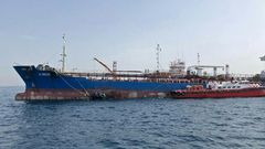 This Emirati National Media Council handout shows the UAE-flagged tanker A. Michel, one of the four ships damaged in alleged May 2019 "sabotage attacks"