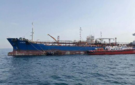 This Emirati National Media Council handout shows the UAE-flagged tanker A. Michel, one of the four ships damaged in alleged May 2019 "sabotage attacks"