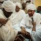 Sudanese opposition leader and former premier Sadiq al-Mahdi attends Friday prayers at a mosque linked to his National Umma Party in Khartoum's twin city of Omdurman on June 14, 2019