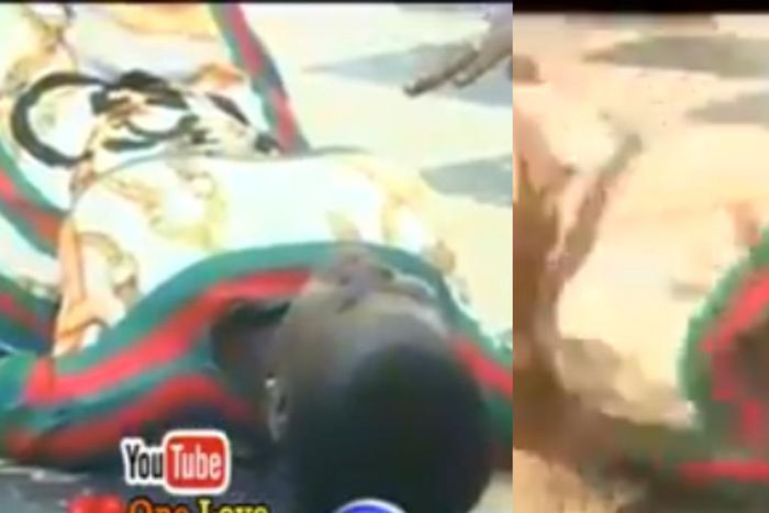 Pamela Odame rolls on the floor as Obinim delivers her from dangerous evil spirits (video)