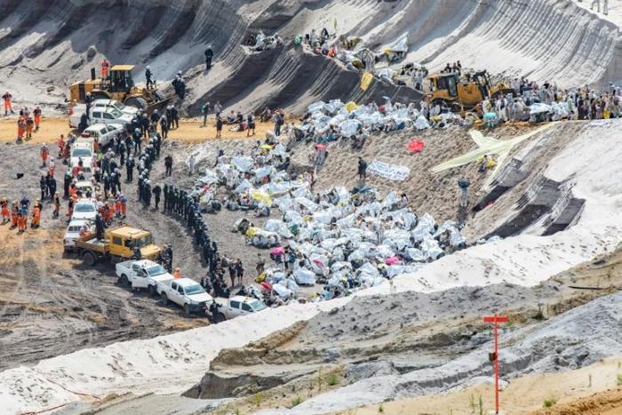 The aim of the activists' occupation is to shut down the mine's supply of lignite, or brown coal, to power stations in the region