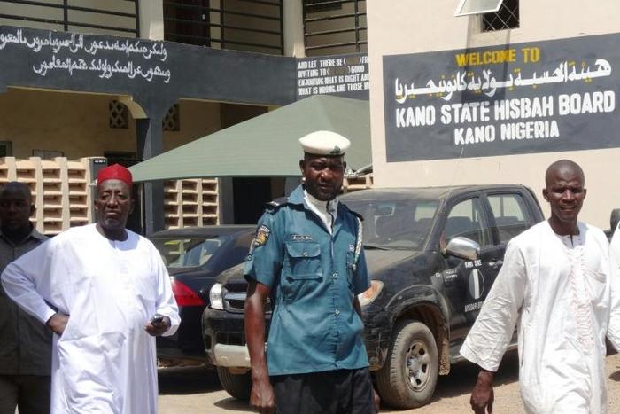 Nigeria's sharia enforcement agency Hisbah, seen here in Kano state, ruled the men had made a mockery of Islam with a false Facebook wedding that caused uproar