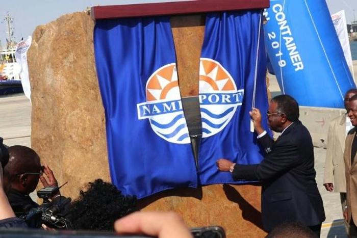 Namibia's president Hage Geingob inaugurates a new port terminal at Walvis Bay