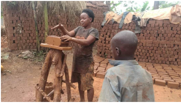 Pretty but deprived journalism student makes bricks to cater for her education