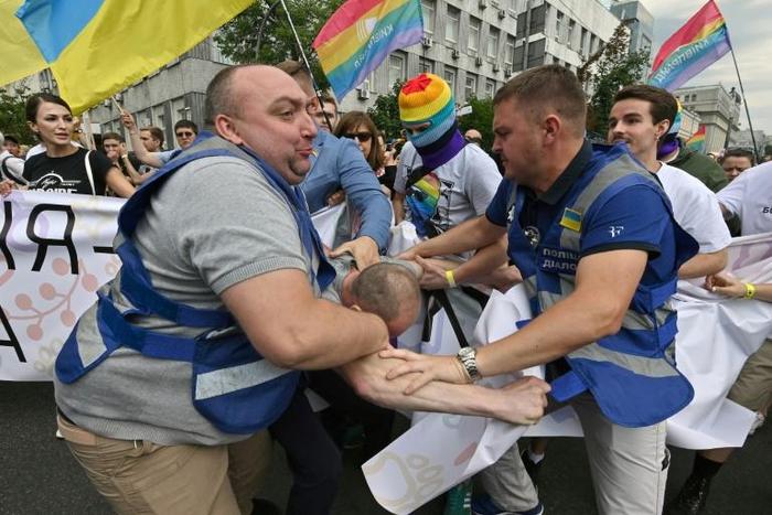 More than 8,000 people turned out for Kiev's Gay Pride march amid tight security as far-right activists sought to disrupt the celebration