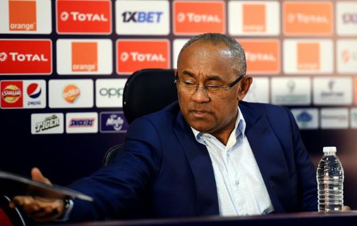 Confederation of African Football (CAF) president Ahmad Ahmad attends a press conference in Cairo a day before before the Africa Cup of Nations kicked off last month