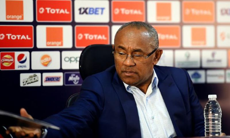 Confederation of African Football (CAF) president Ahmad Ahmad attends a press conference in Cairo a day before before the Africa Cup of Nations kicked off last month