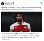 Police investigate as unknown dead body is discovered in Arsenal midfielder's home