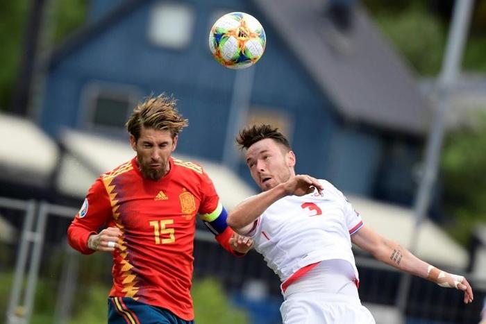 Captain Sergio Ramos scored his 19th goal in international football as Spain hammered the Faroe Islands