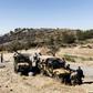 Security forces in northern Cyprus inspect the site where a suspected Russian missile exploded