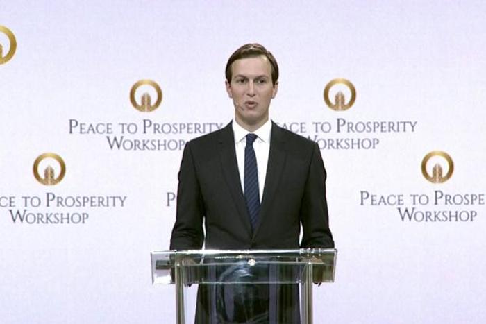 Jared Kushner, President Donald Trump's son-in-law and adviser, presents his ideas on Middle East peace at a workshop in Bahrain