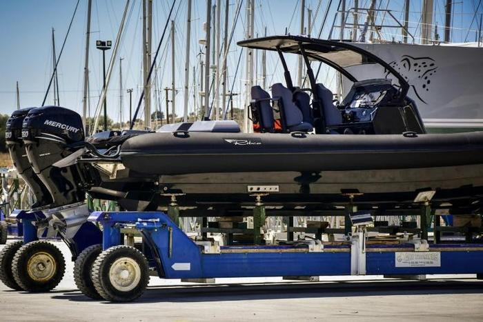 The 10-metre speedboat which struck a smaller wooden fishing boat on Friday, killing two people