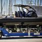 The 10-metre speedboat which struck a smaller wooden fishing boat on Friday, killing two people