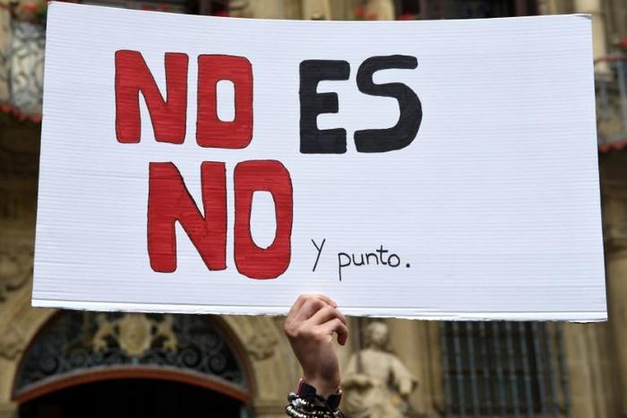 'No means no': Protests have been staged in Spain against the acquittal of five men accused of gang raping an 18-year-old woman