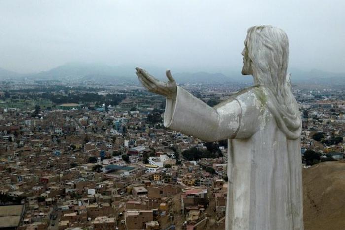The "Christ of the Pacific" statue that looms over Peru's capital is viewed by some as a symbol of corruption, and thousands are demanding that it be removed