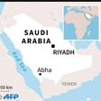 Map locating Abha, in Saudi Arabia, where 26 people were wounded in a rebel attack on the airport.