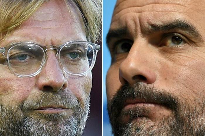 Liverpool boss Jurgen Klopp (left) and Manchester City manager Pep Guardiola will be going head to head for the Premier League title