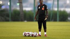 Cameroon coach and former Dutch star Clarence Seedorf conducts training in Egyptian city Ismailia