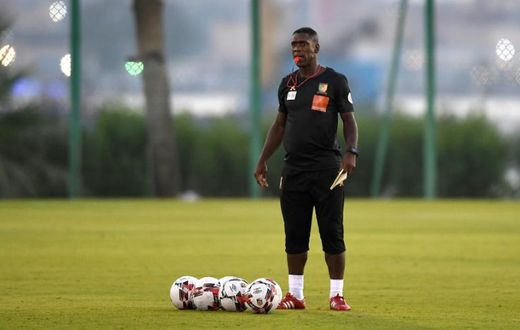 Cameroon coach and former Dutch star Clarence Seedorf conducts training in Egyptian city Ismailia