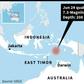 Map showing the epicentre of a 7.3-magnitude quake in Indonesia on Monday.