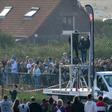 Zapata took off from the northern French coast amid a crowd of onlookers