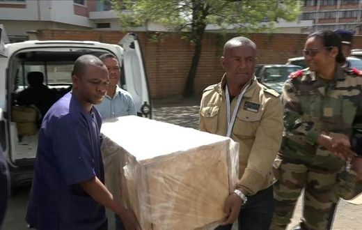 The coffin containing the remains of British Cambridge University student Alana Cutland was carried out from the morgue
