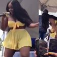 Musician removes her panties on stage
