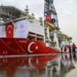 The drill ship Yavuz, at the port of Dilovasi, outside Istanbul, on June 20, ahead of deployment to Cyprus' Exclusive Economic Zone
