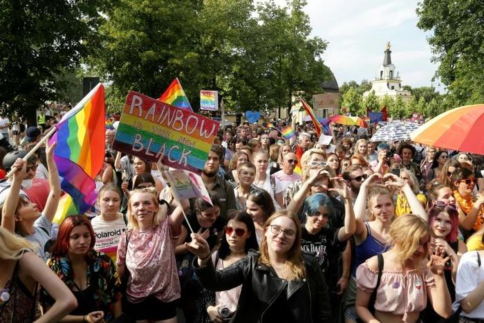 Hundreds of people turned out for the first gay pride march in the Polish city of Bialystok
