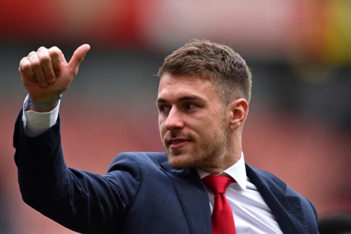Welsh international midfielder and former Arsenal star Aaron Ramsey (pictured May 2019) signed a four-year deal with Juventus worth a reported seven million euros ($7.9 million) a season